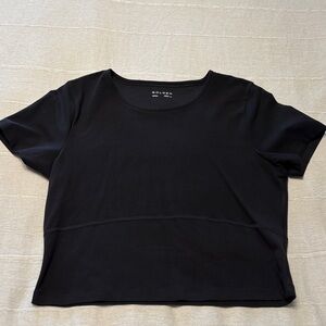 BNNW aritizia butter cropped black Tee